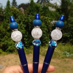 ✨Cute and Adorable Dark Blue Beaded Pen